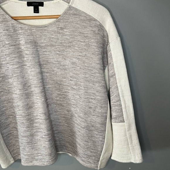 J. Crew Jaspe Colorblock Wool Blend Boxy Sweater Neutral - Picture 6 of 11